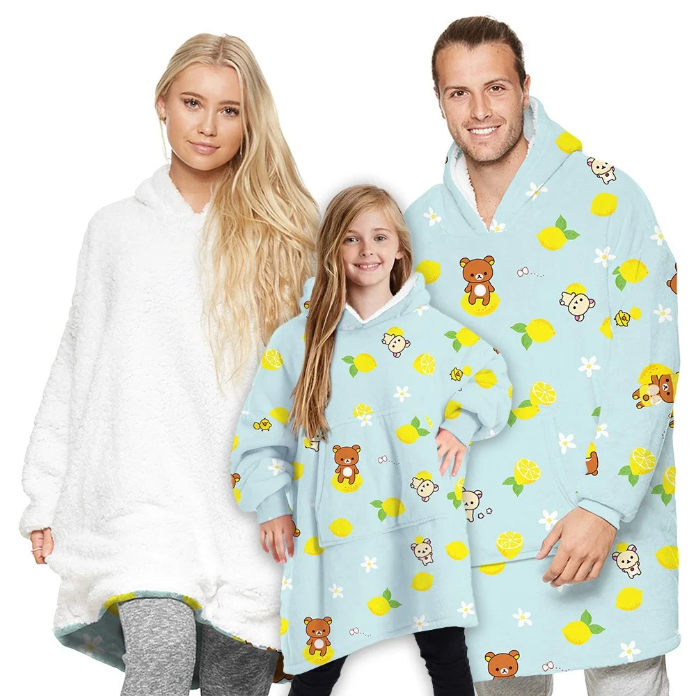Sweat plaid motif ours et citron
