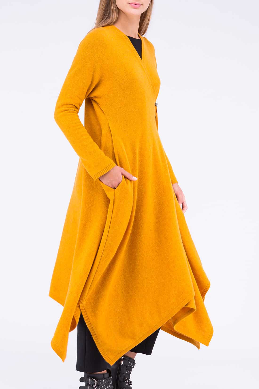 Robe manteau jaune en laine ILULISSAT – Image 2