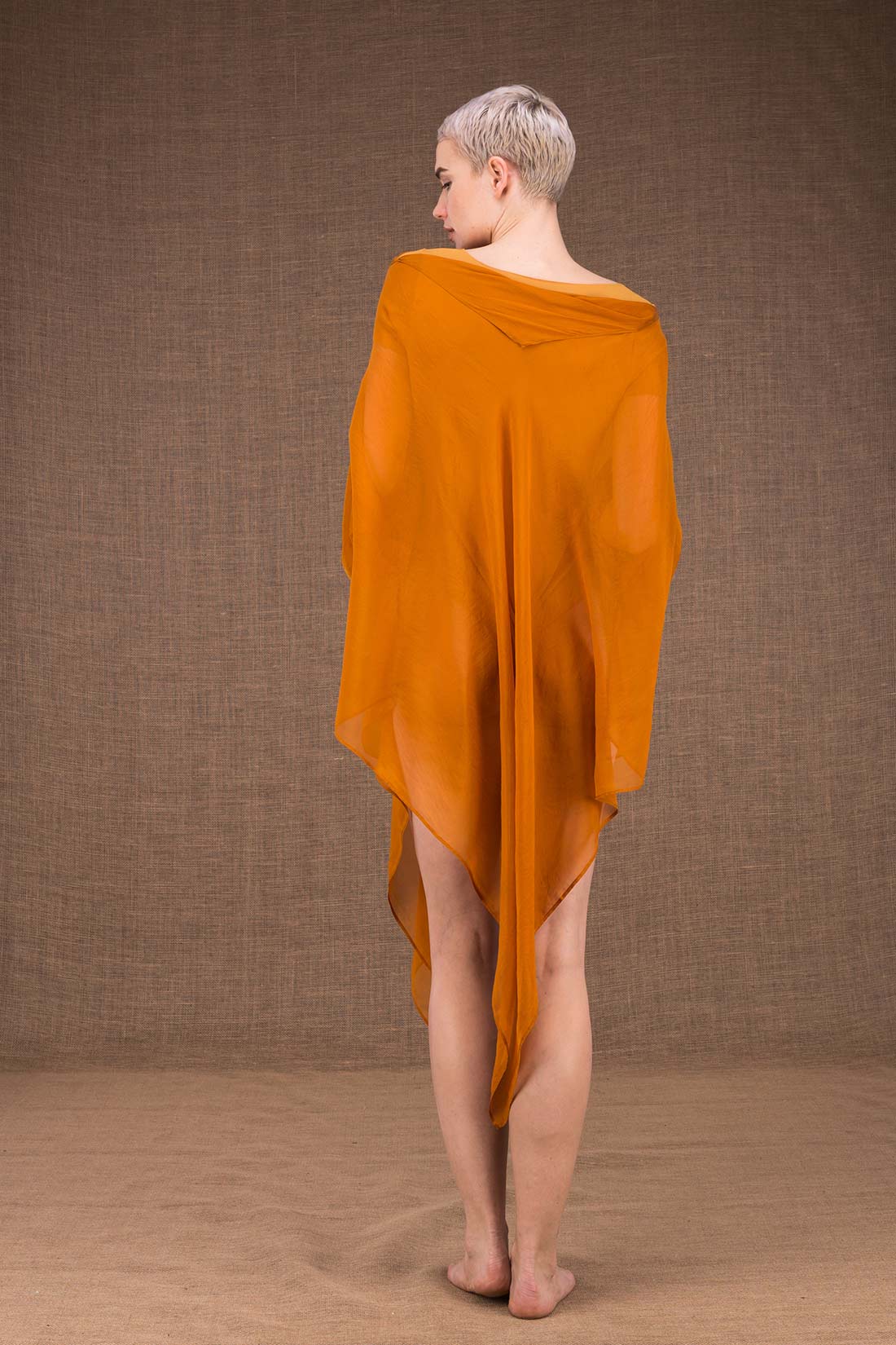 Tunique jaune en mousseline de soie pour femme AMMO – Image 4