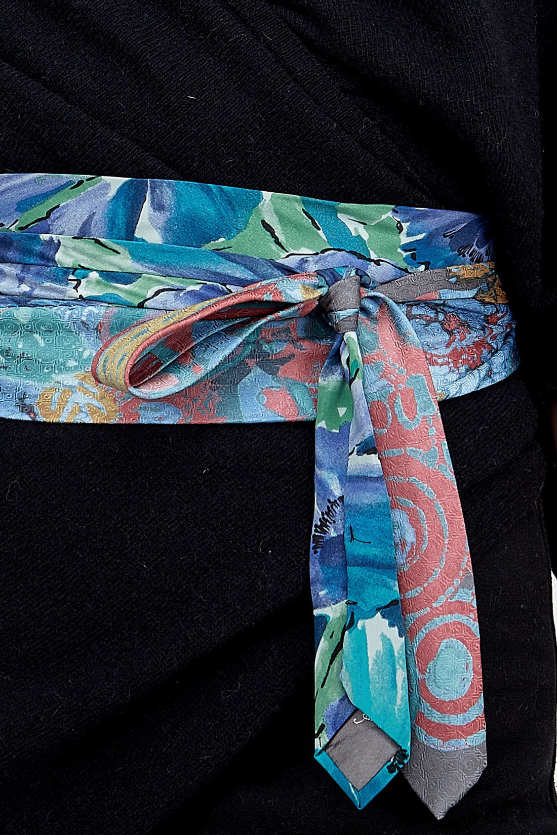 Ceinture en tissu bleu turquoise pour femme OBI-24