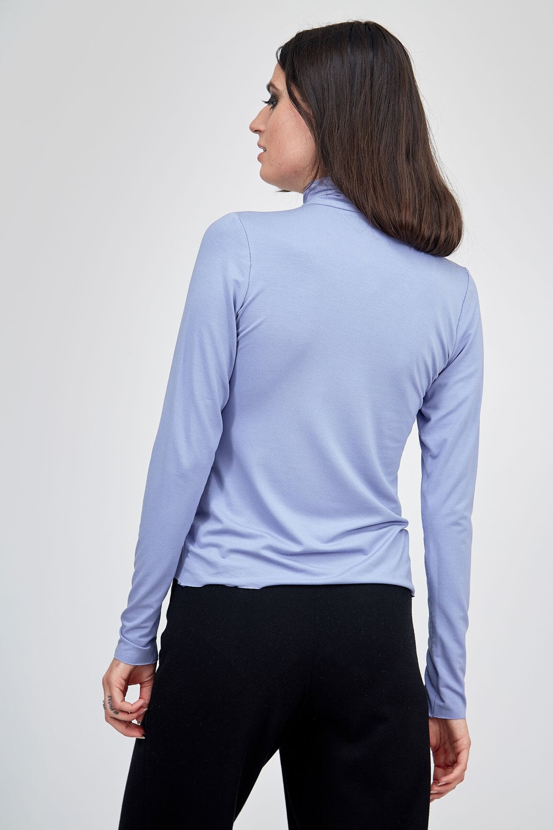 Purple fin viscose jersey turtleneck for women WONDER – Image 3