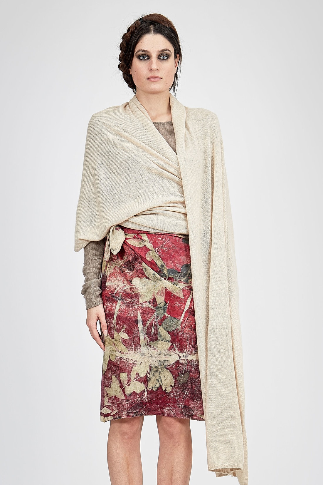 Off White large cashmere shawl COCON
