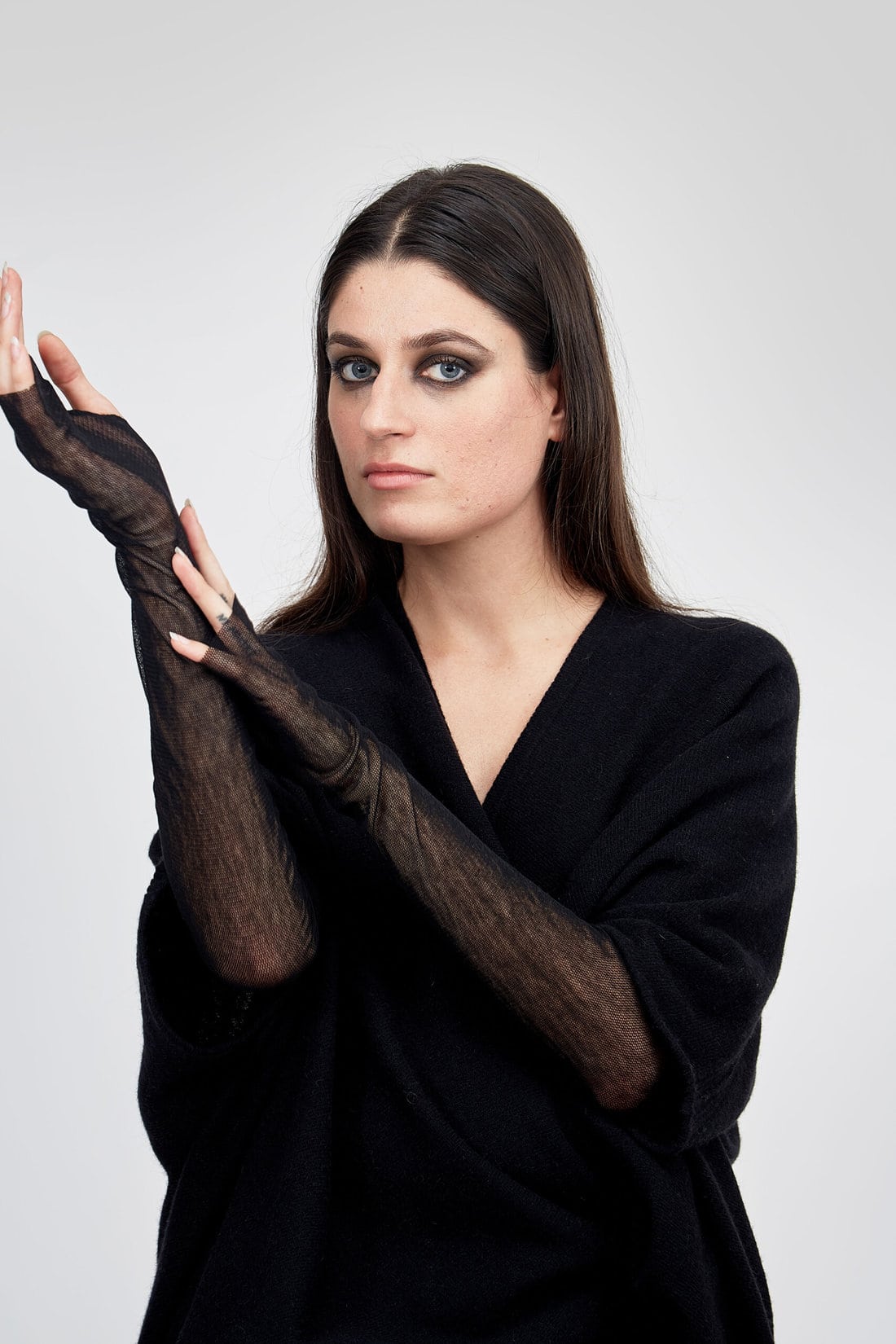 Mitaines noir en résille pour femme CABARET