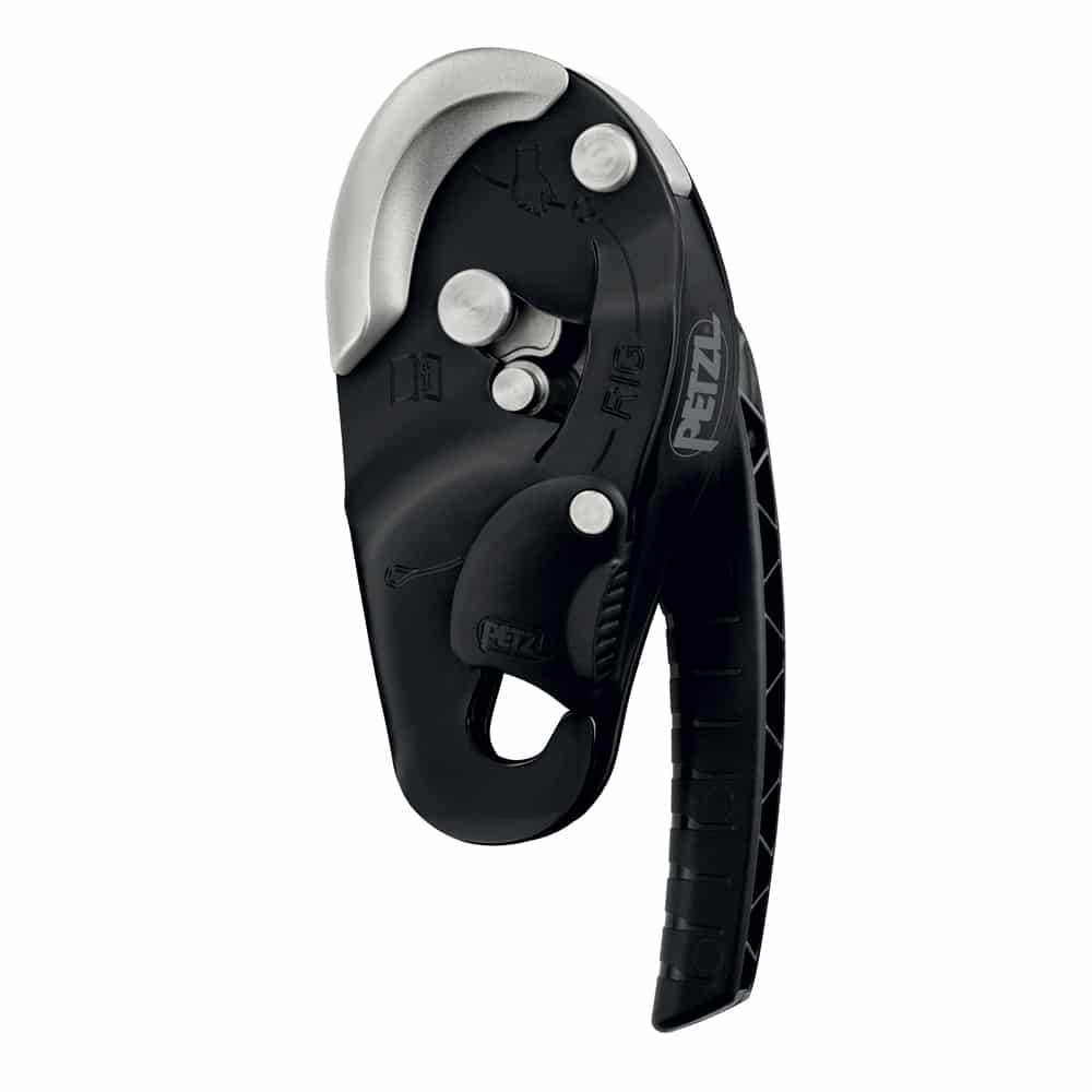 Descendeur auto-freinant RIG noir – PETZL