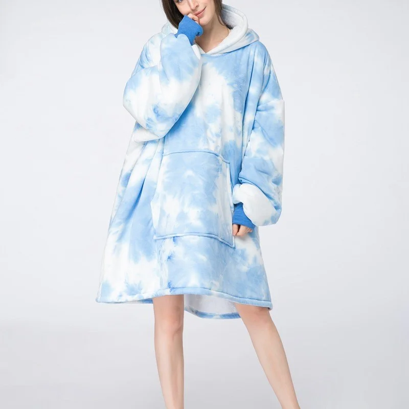 Sweat plaid bleu clair