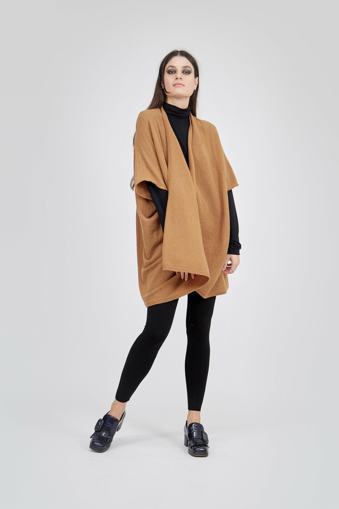 Brown large wool jacket for women LADY – Image 2