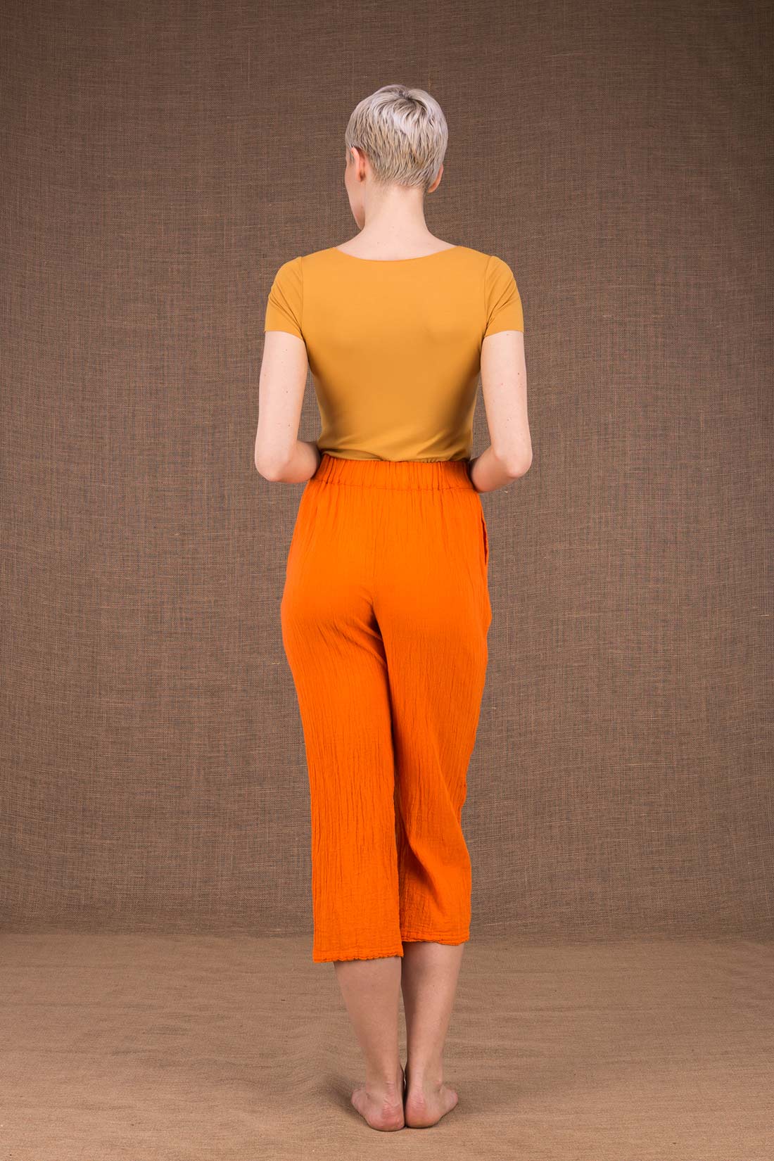 Pantalon orange en coton bio pour femme WIATR – Image 4