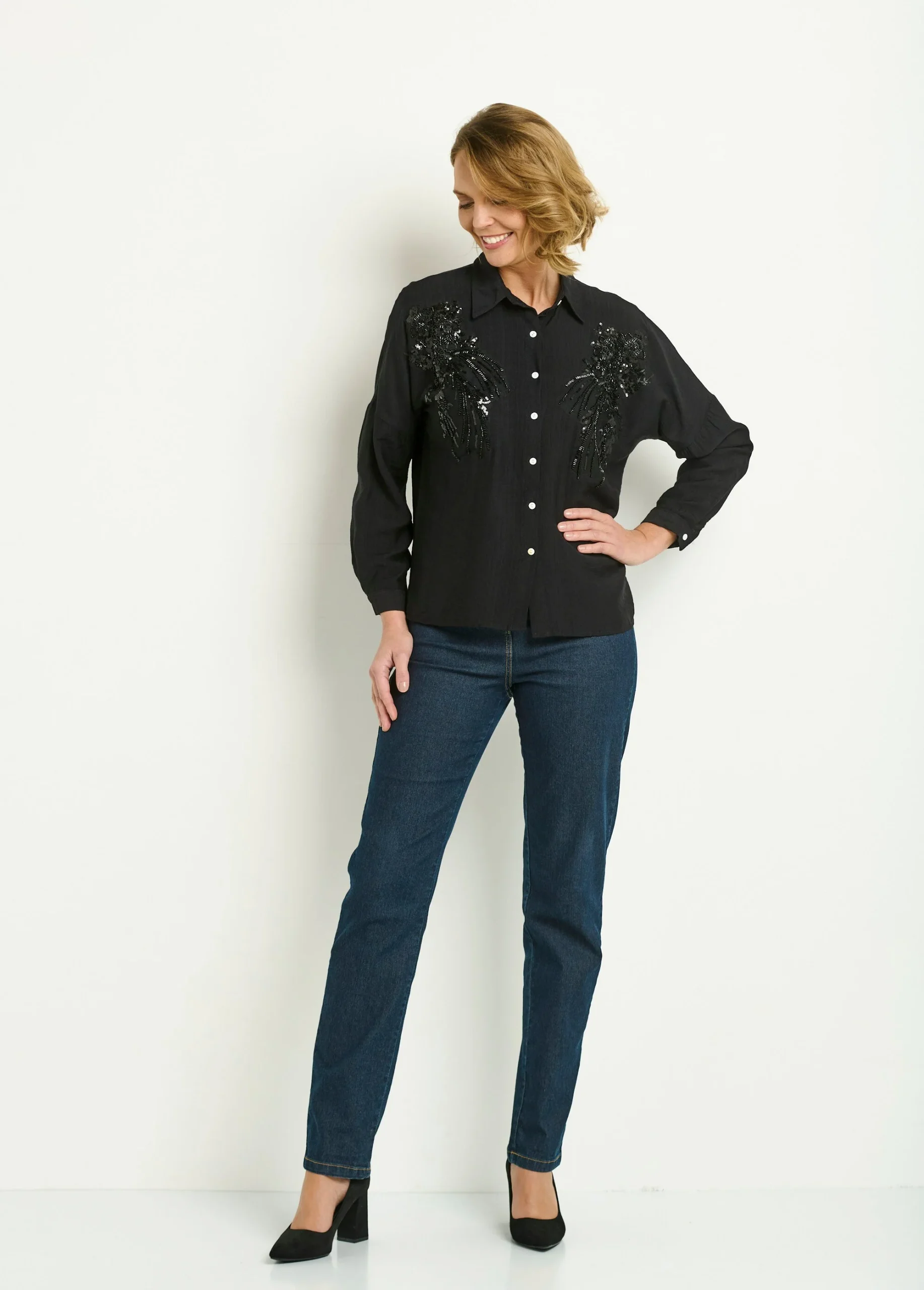 Chemisier broderies perles et sequins – Image 4