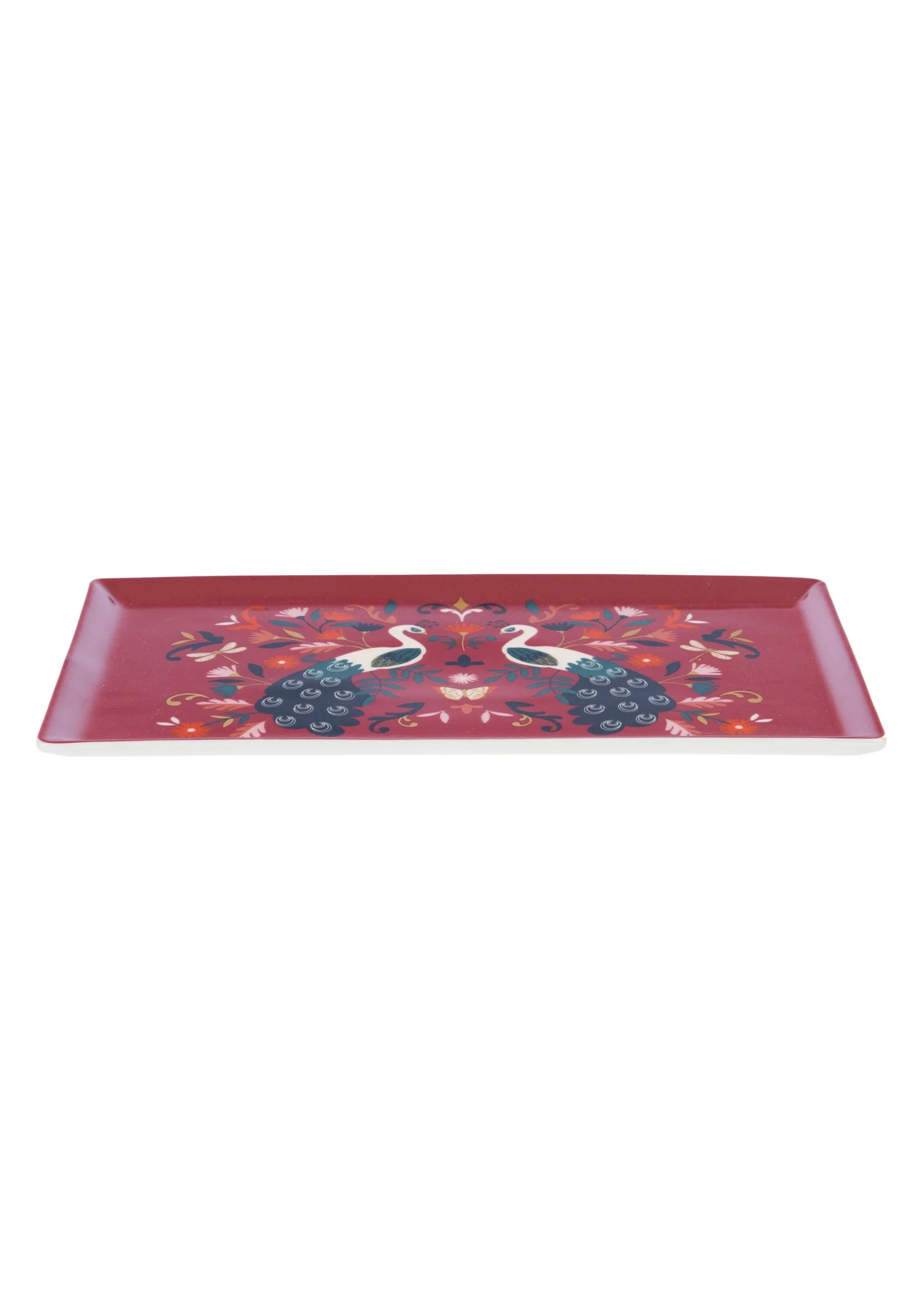 Plateau décor paon en porcelaine – Image 2