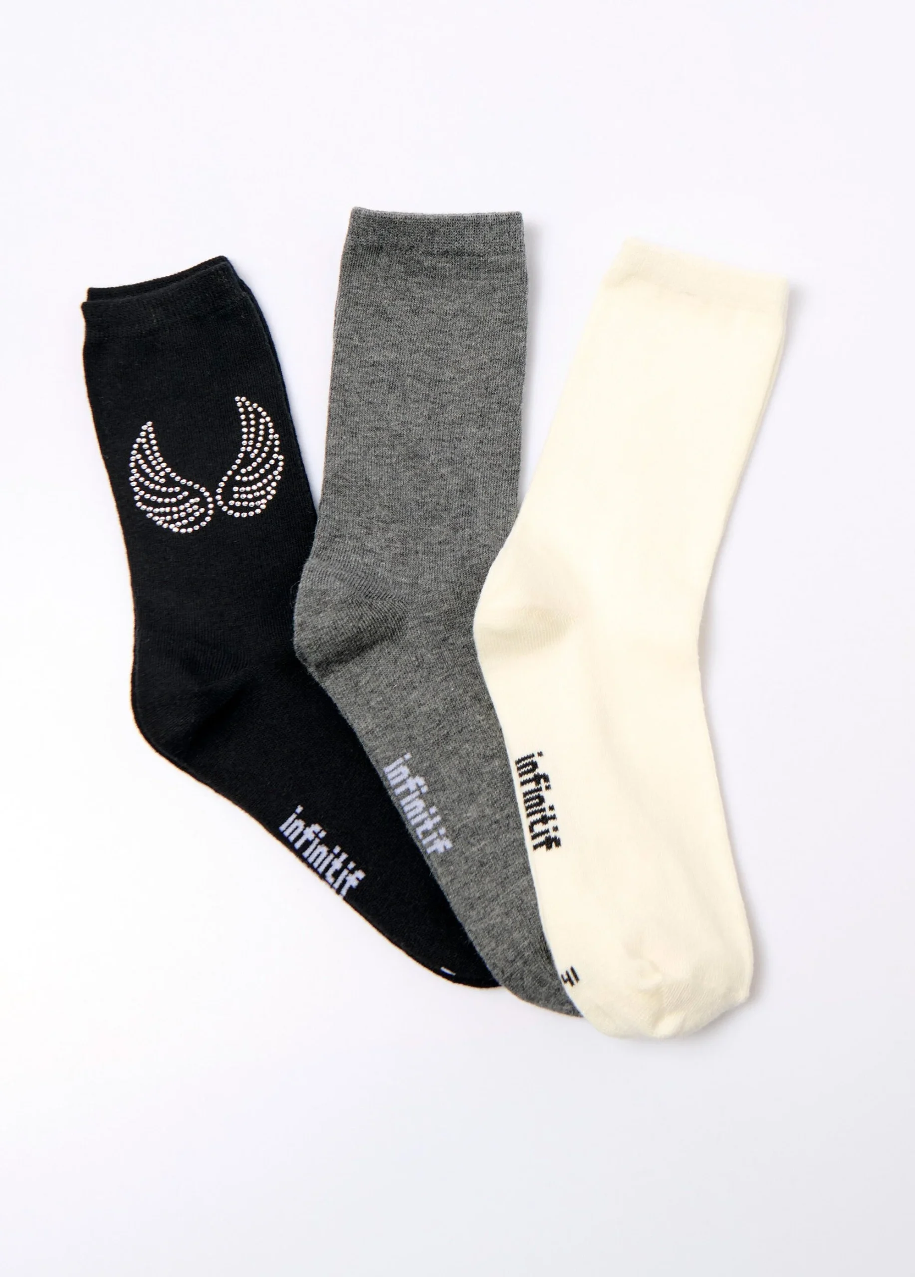 Lot de 3 Chaussettes strass ange