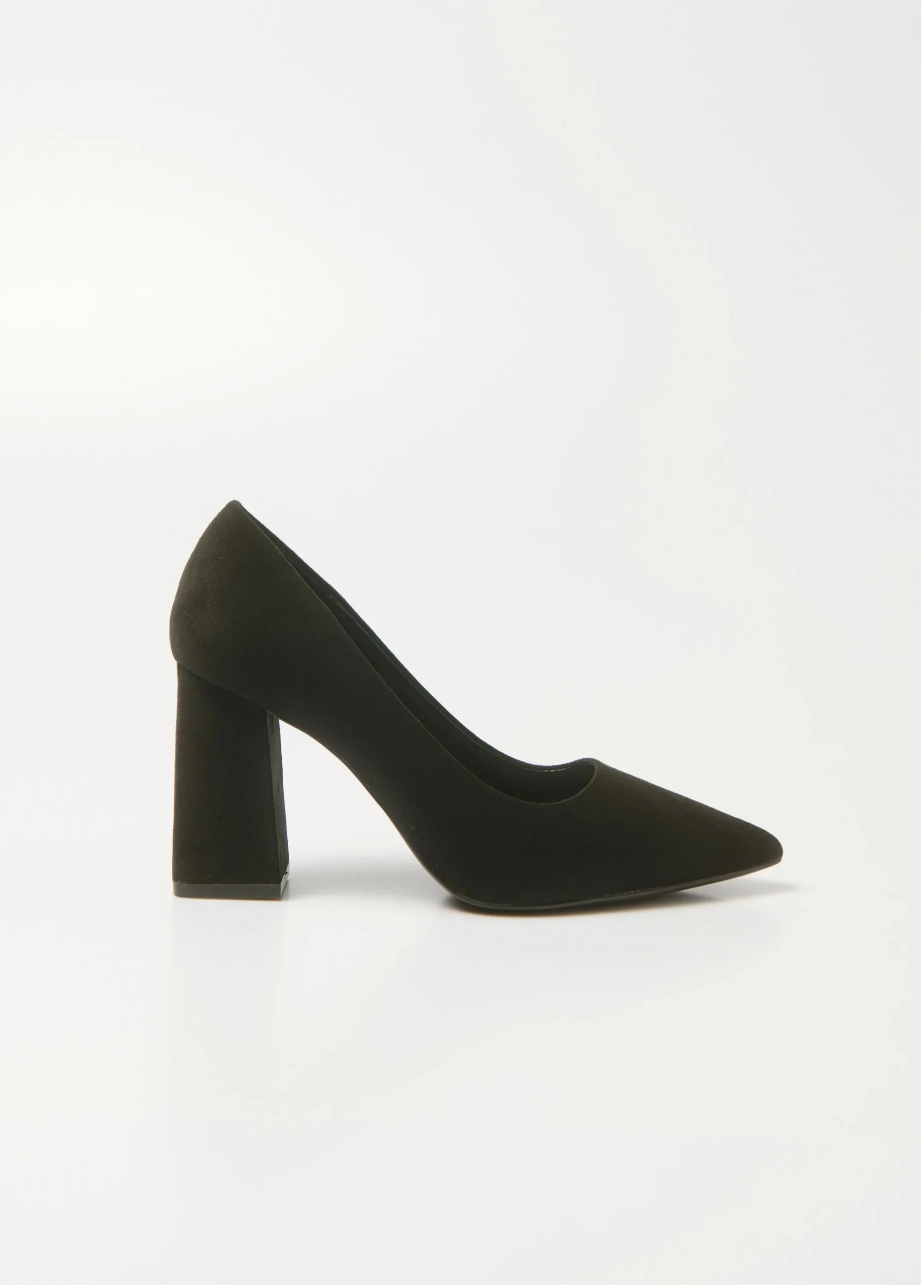 Escarpin talon haut et large finition daim – Image 2