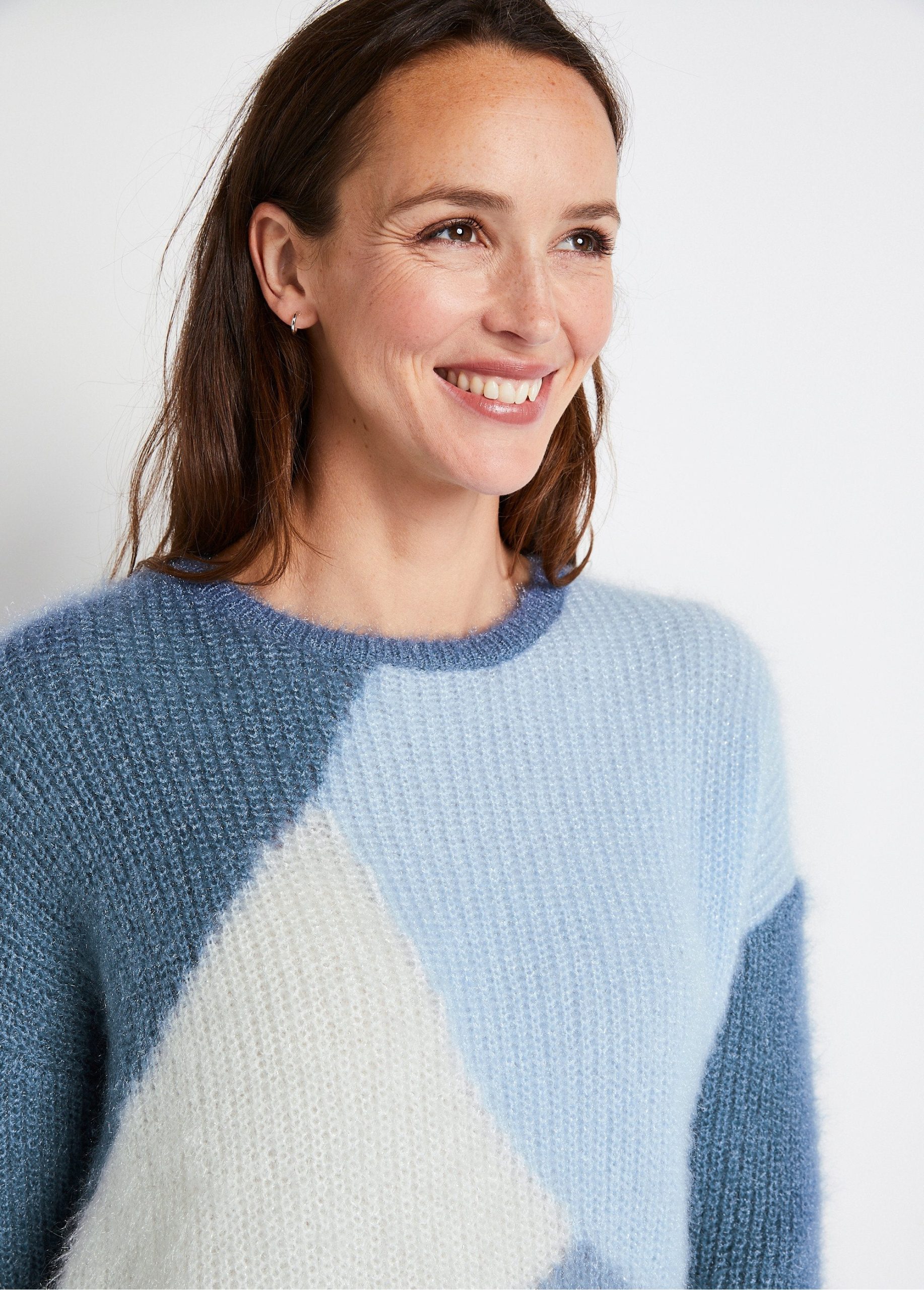 Pull doux colorblock maille poilue – Image 2