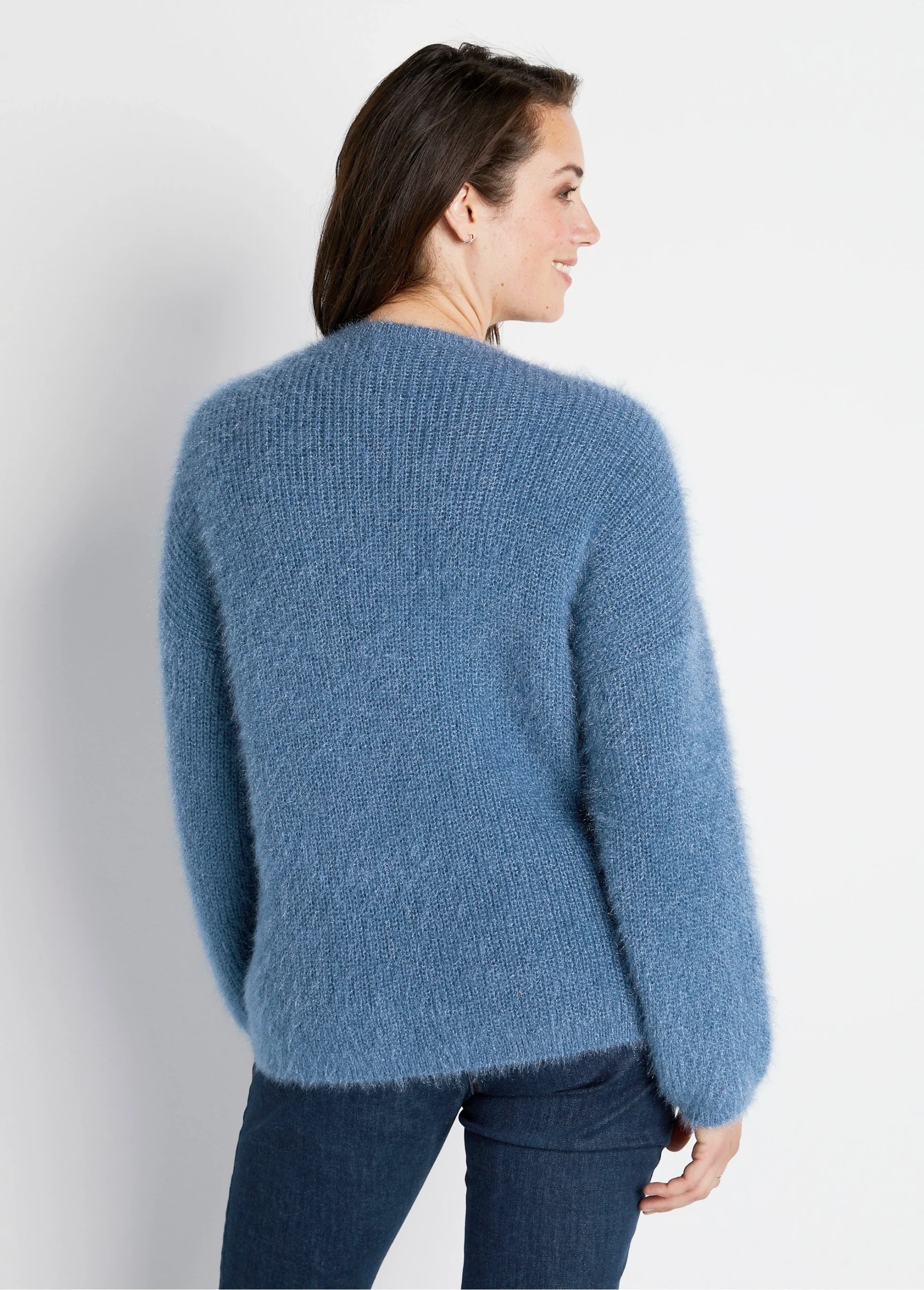 Pull doux colorblock maille poilue – Image 4