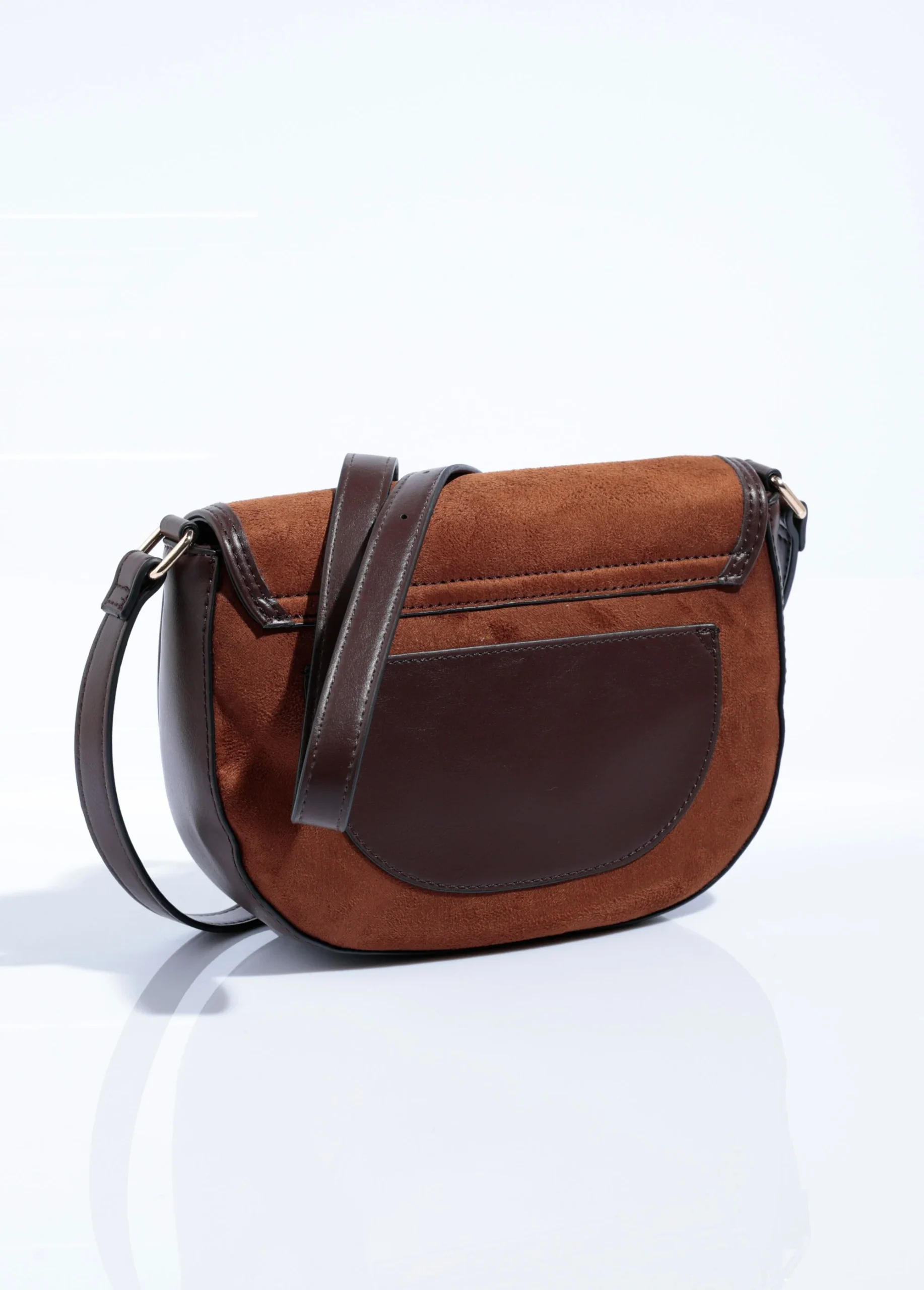 Sac à main chic demi lune en suédine – Image 2