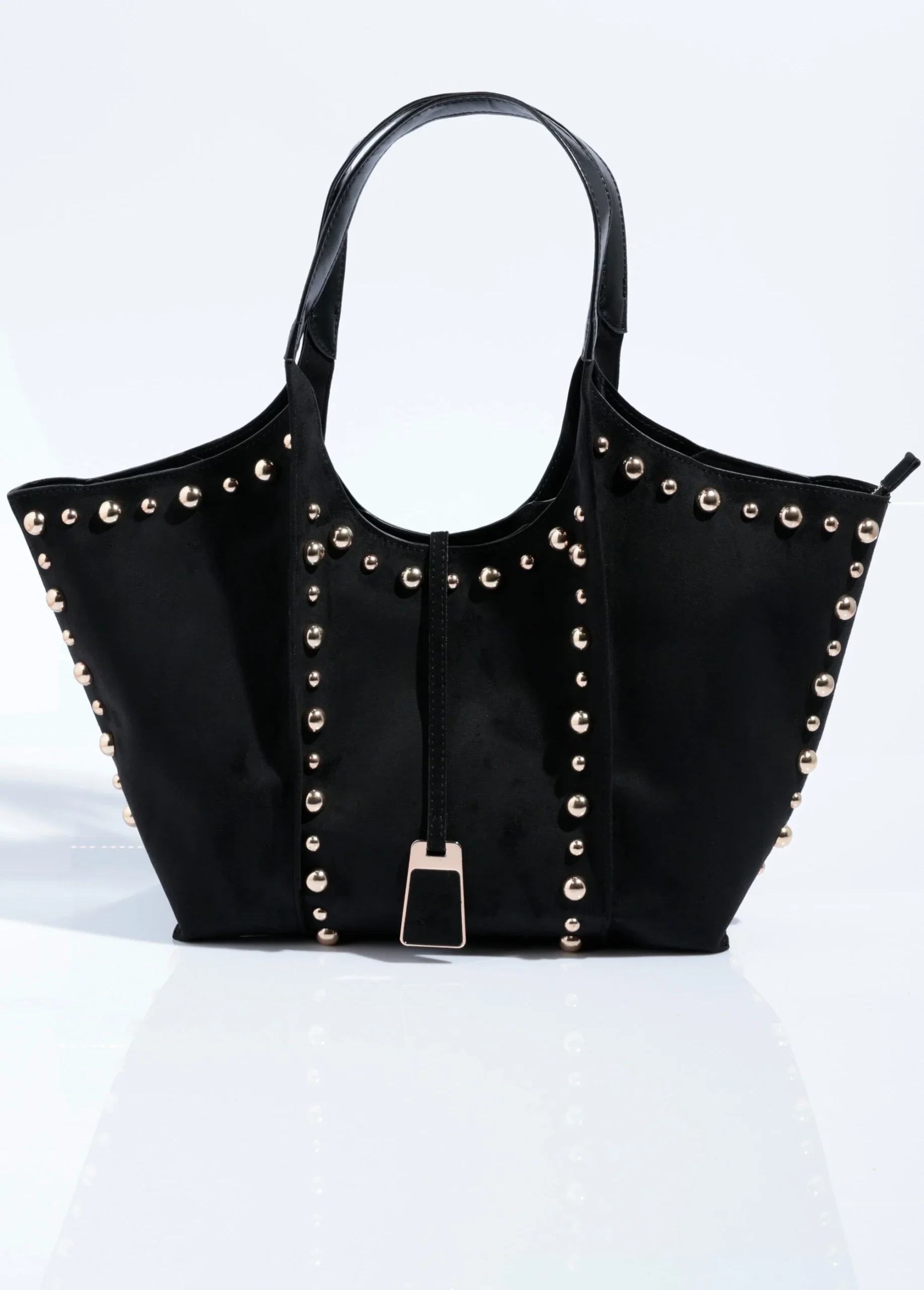 Sac cabas suédine et clous ronds métal