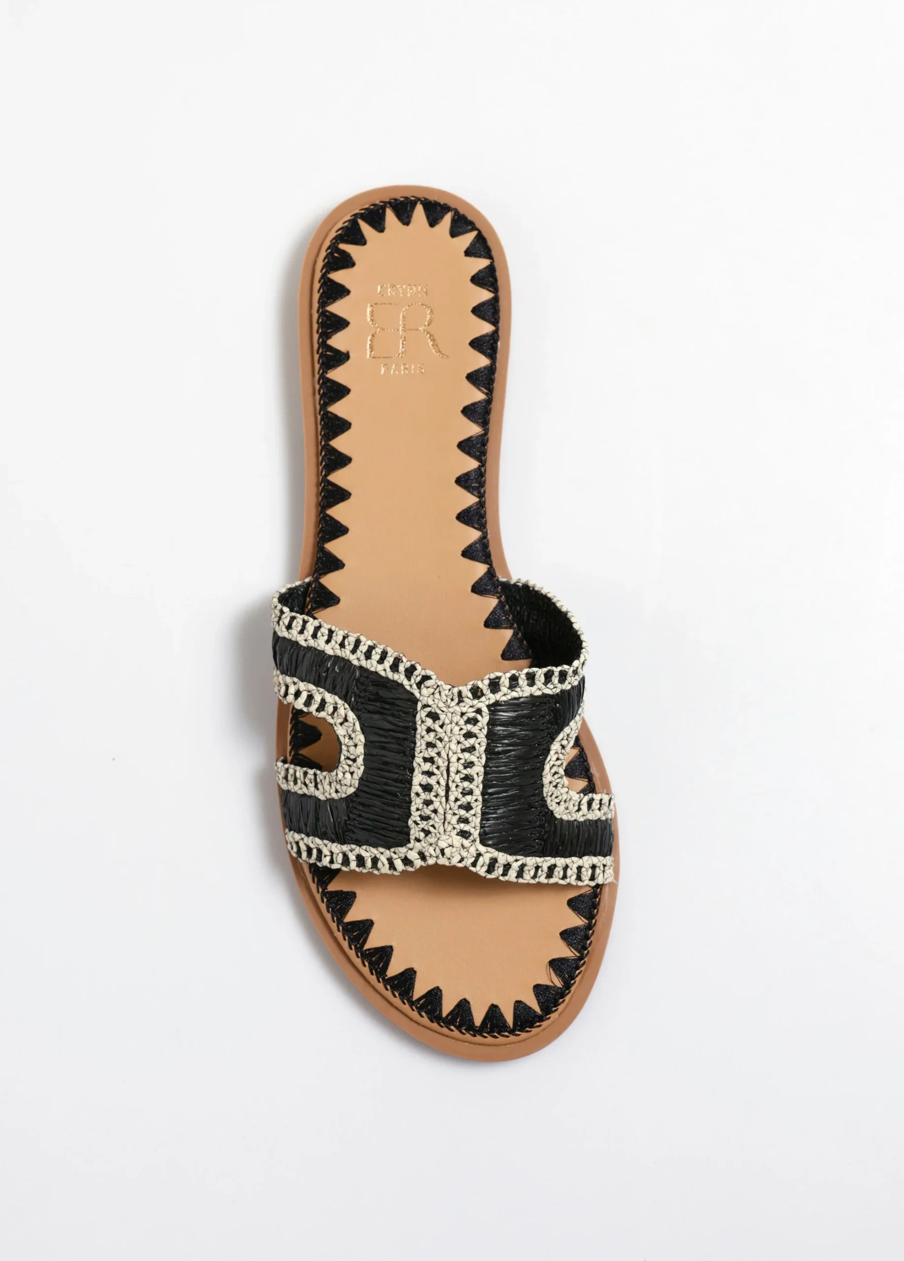 Sandales mules plates ethniques en paille – Image 5