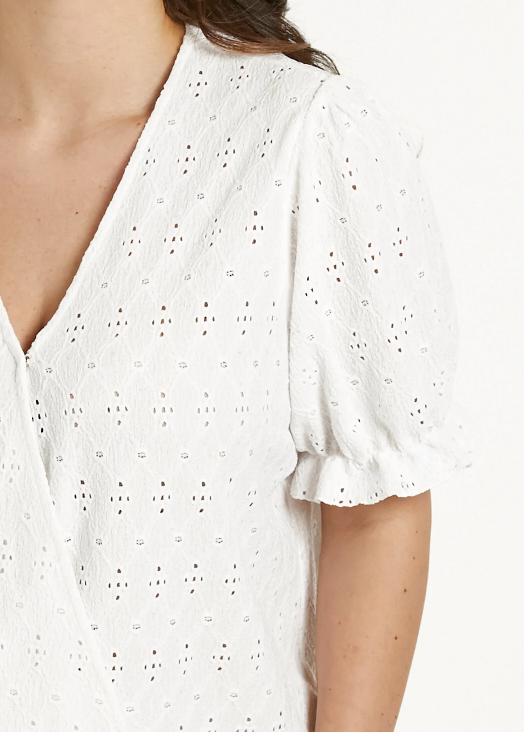 T-shirt cache-coeur blousant broderie – Image 8