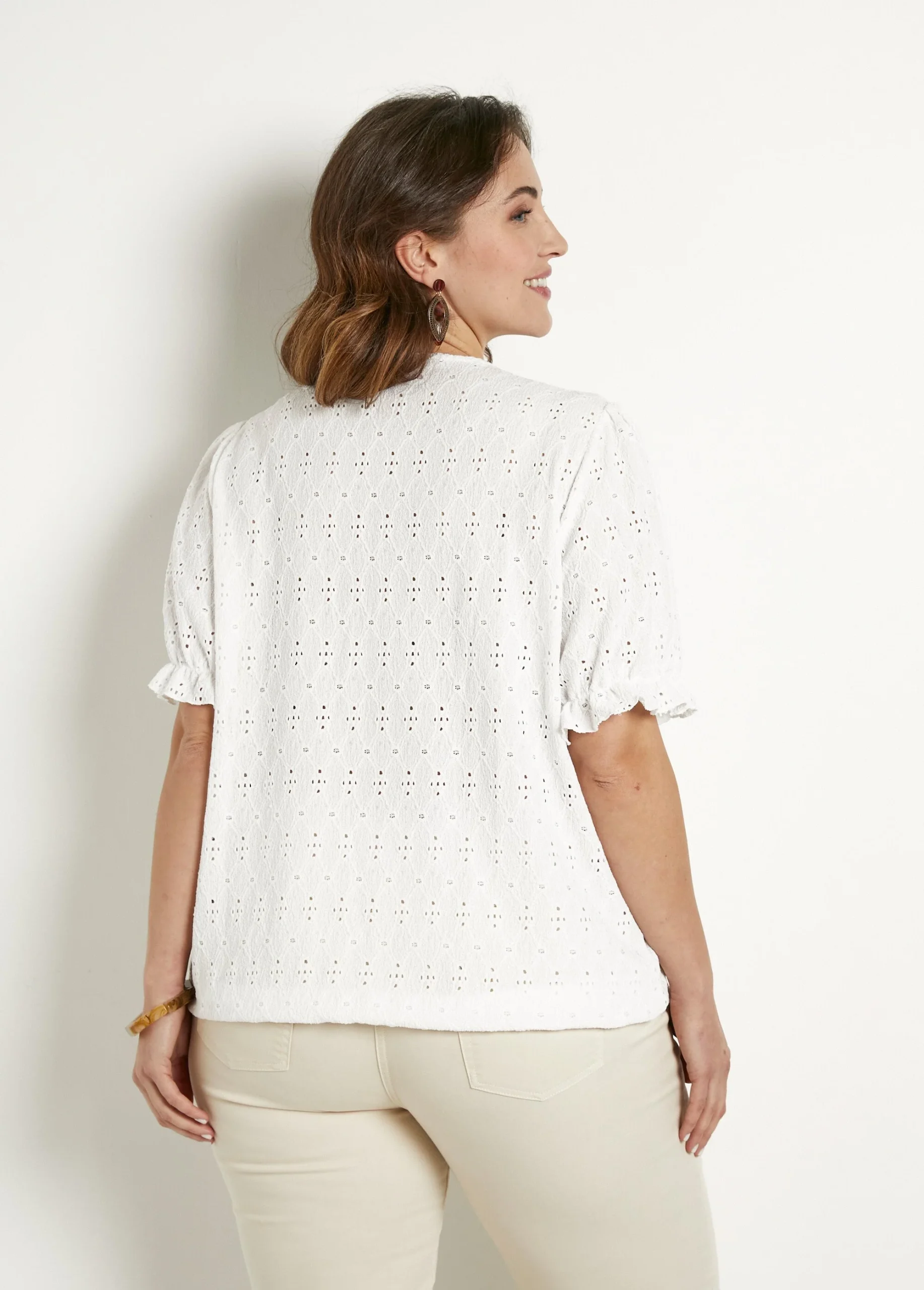 T-shirt cache-coeur blousant broderie – Image 7
