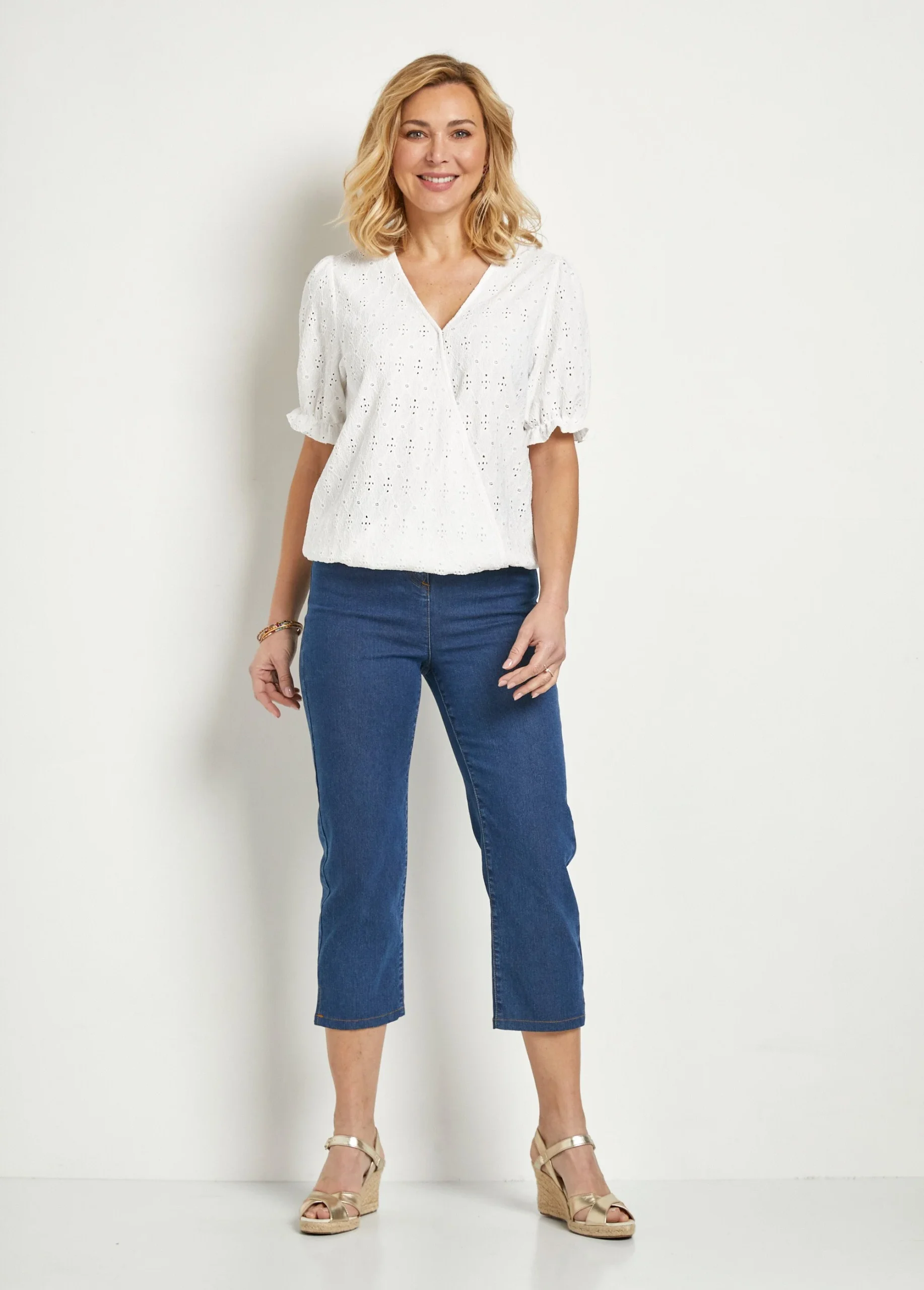 T-shirt cache-coeur blousant broderie – Image 6