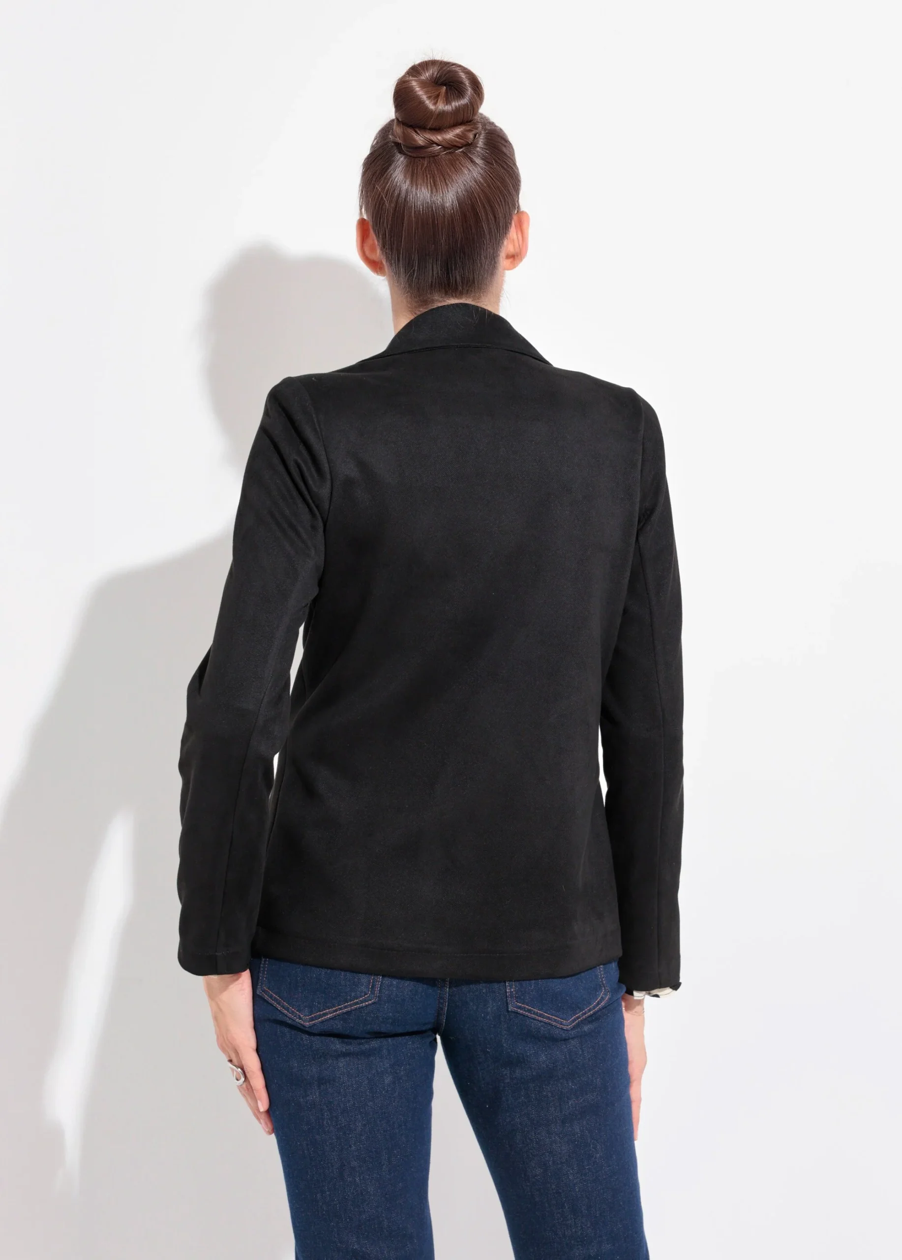 Veste col tailleur 1 bouton twill souple – Image 2